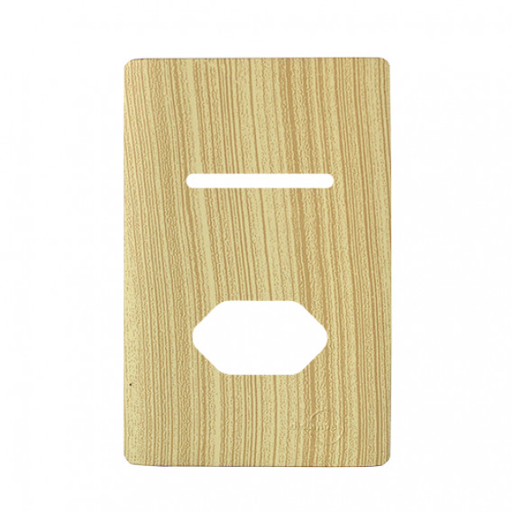 Placa p/ 1 Interruptor + Tomada 4x2 - Novara Maple